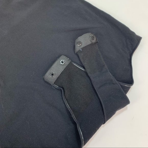 Commando Ballet Body Turtleneck Bodysuit Black Short Sleeves Snap Thong - Picture 8 of 13